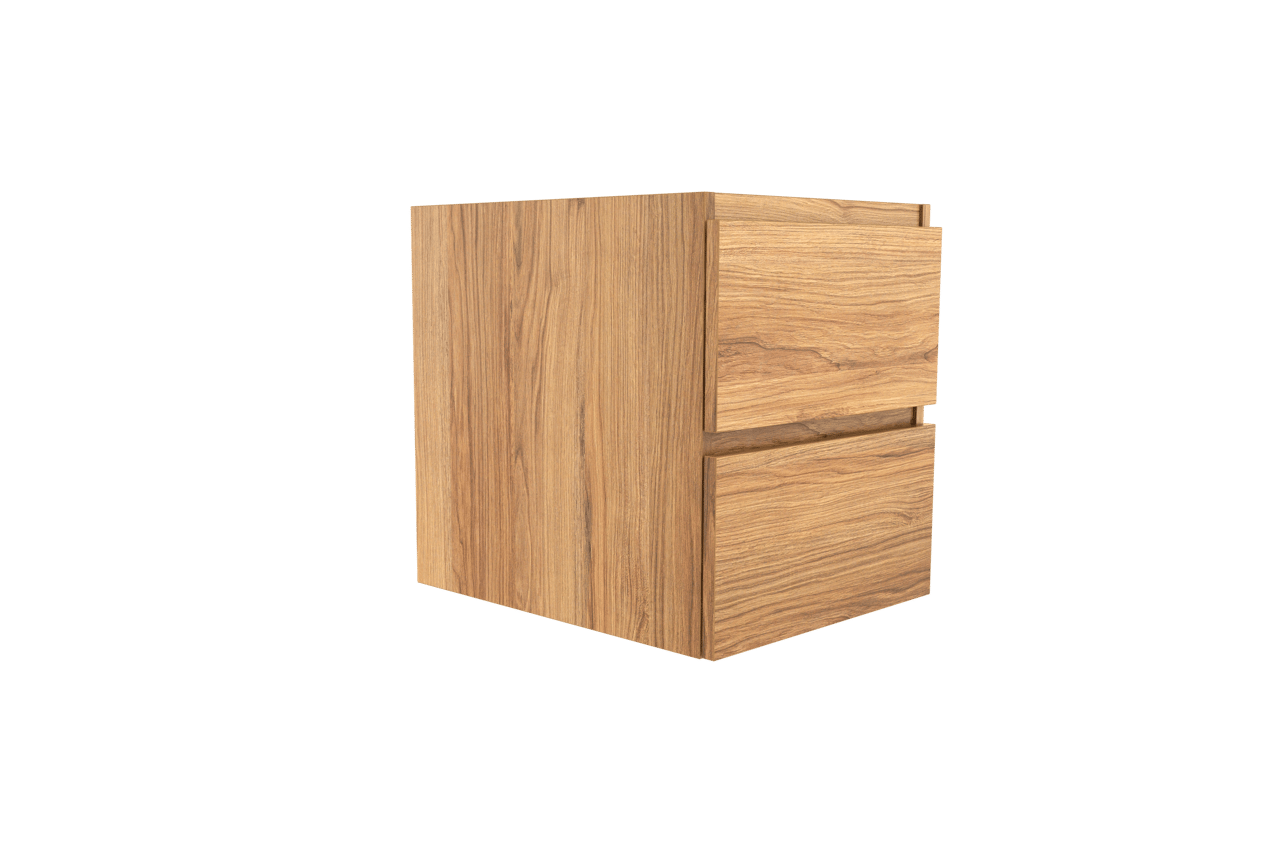 Balmani Lucida zwevende wastafelonderkast 45 x 55 cm teak 2 lades