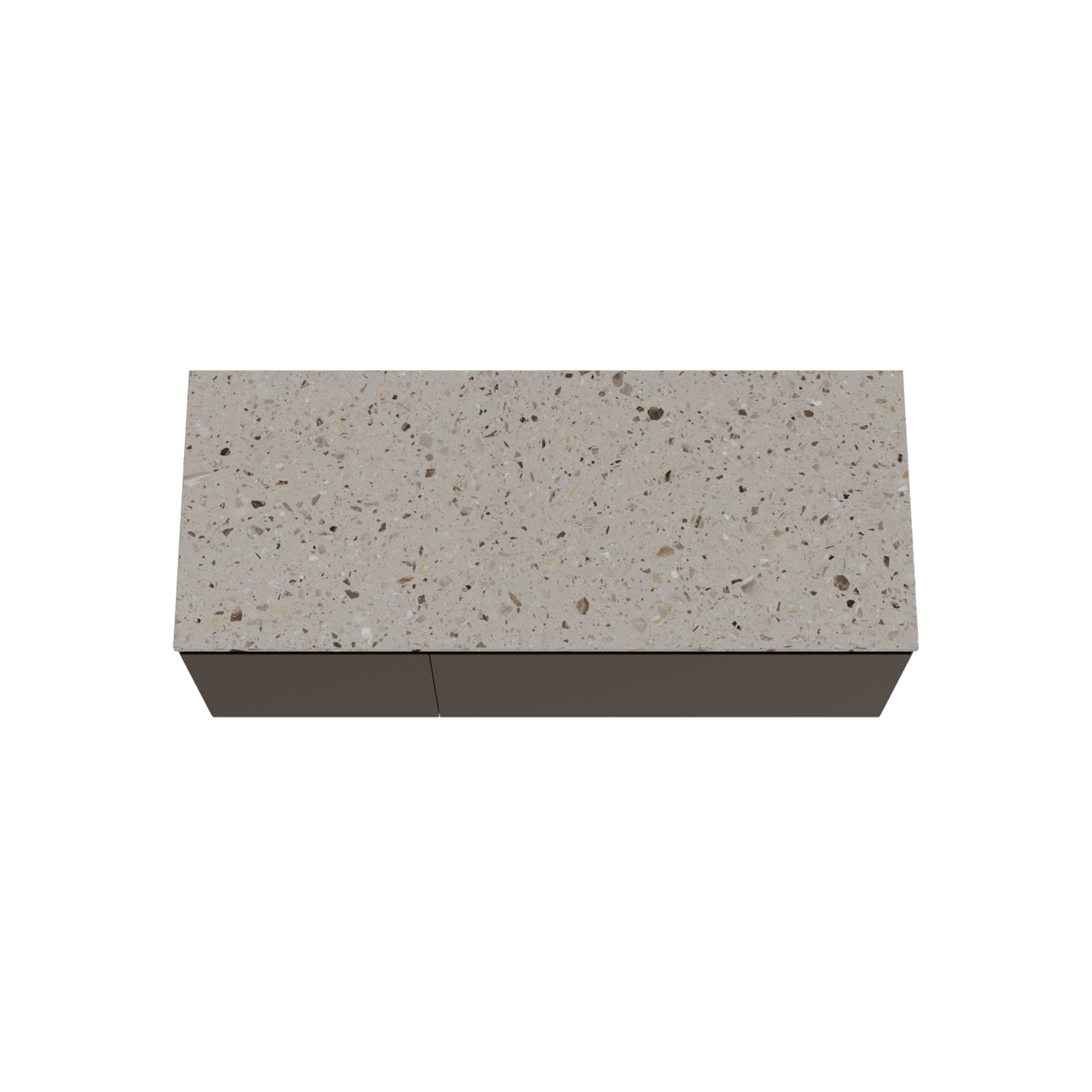 Balmani Idra by Mitra zwevend badmeubel 135 x 55 cm mat zwart met Stretto enkel of dubbel wastafelblad in terrazzo greige terrazzo
