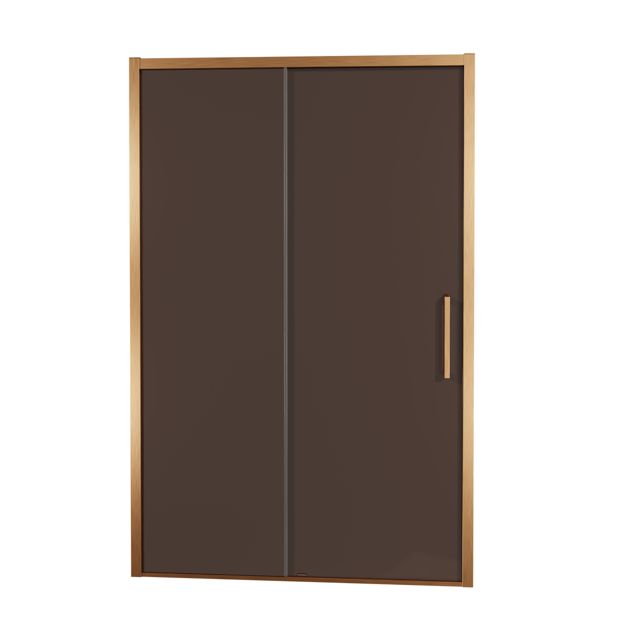 Balmani Senses Design Dusche Schiebetür, umkehrbar, 160 cm x 210 cm, Bronze Glas, Profil Brushed Rosegold