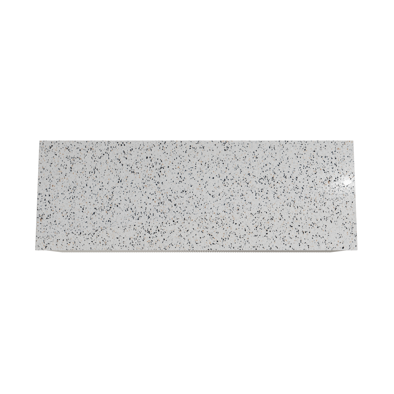 Storke Ribs zwevend badkamermeubel 150 x 52 cm zijdegrijs met Tavola enkel of dubbel tablet in mat wit/zwart terrazzo, Verticale symmetrische rechte ribbel