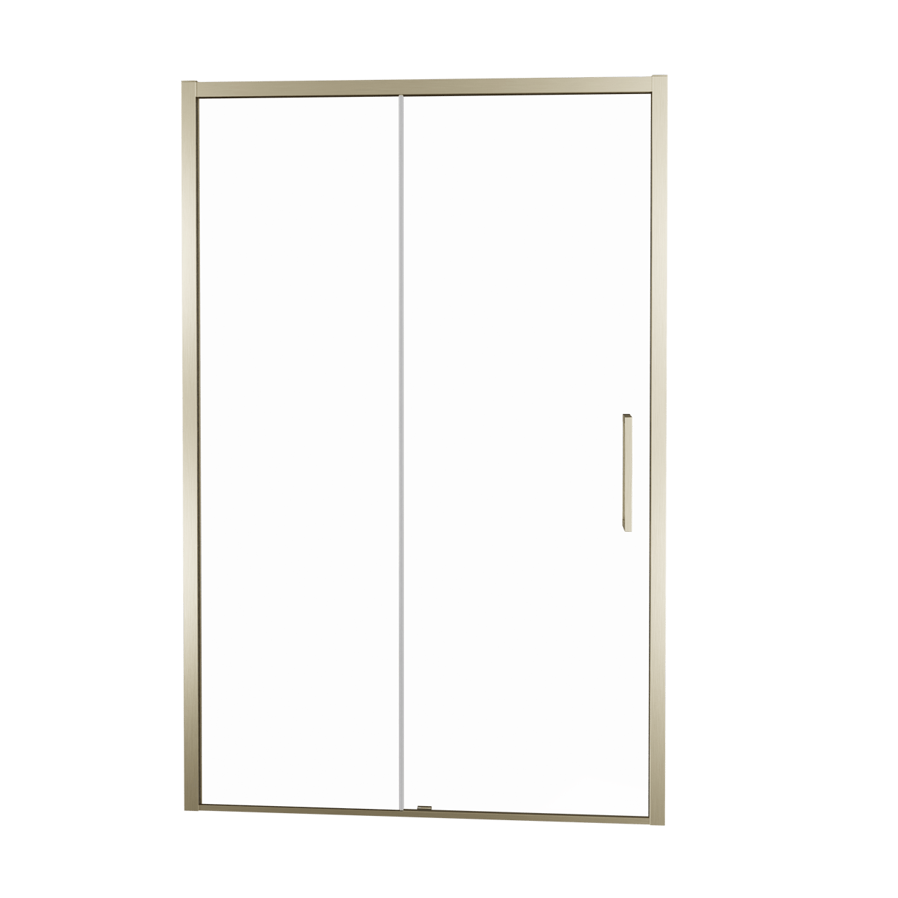 Balmani Senses Design Dusche Schiebetür, umkehrbar, 120 cm x 210 cm, Klarglas, Profil Brushed Champagner Gold