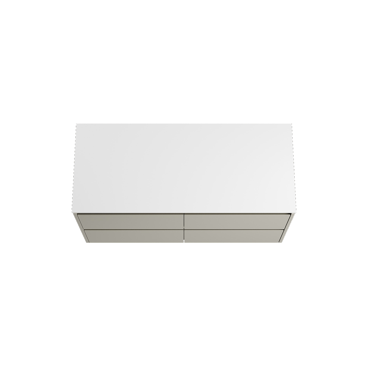 Storke Seda zwevend badmeubel 120 x 52 cm zijdegrijs met Tavola enkel of dubbel wastafelblad in solid surface mat wit