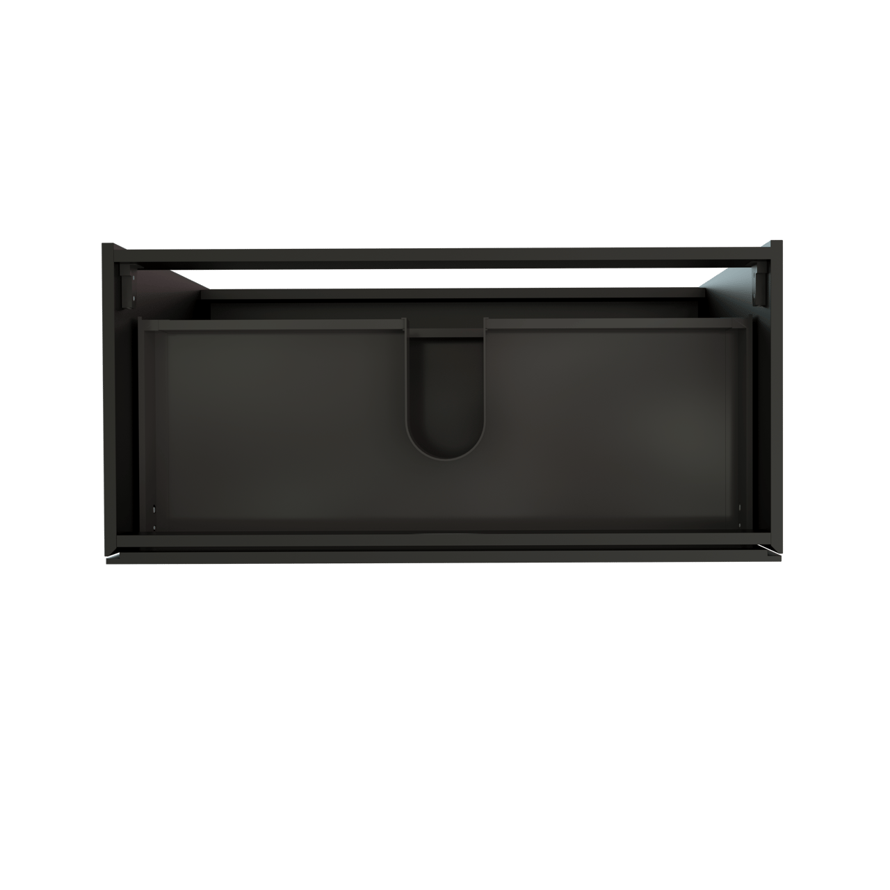 Storke Edge stehender Waschbeckenunterschrank: 100 x 46 cm, Schwarz matt, 3 Schubladen