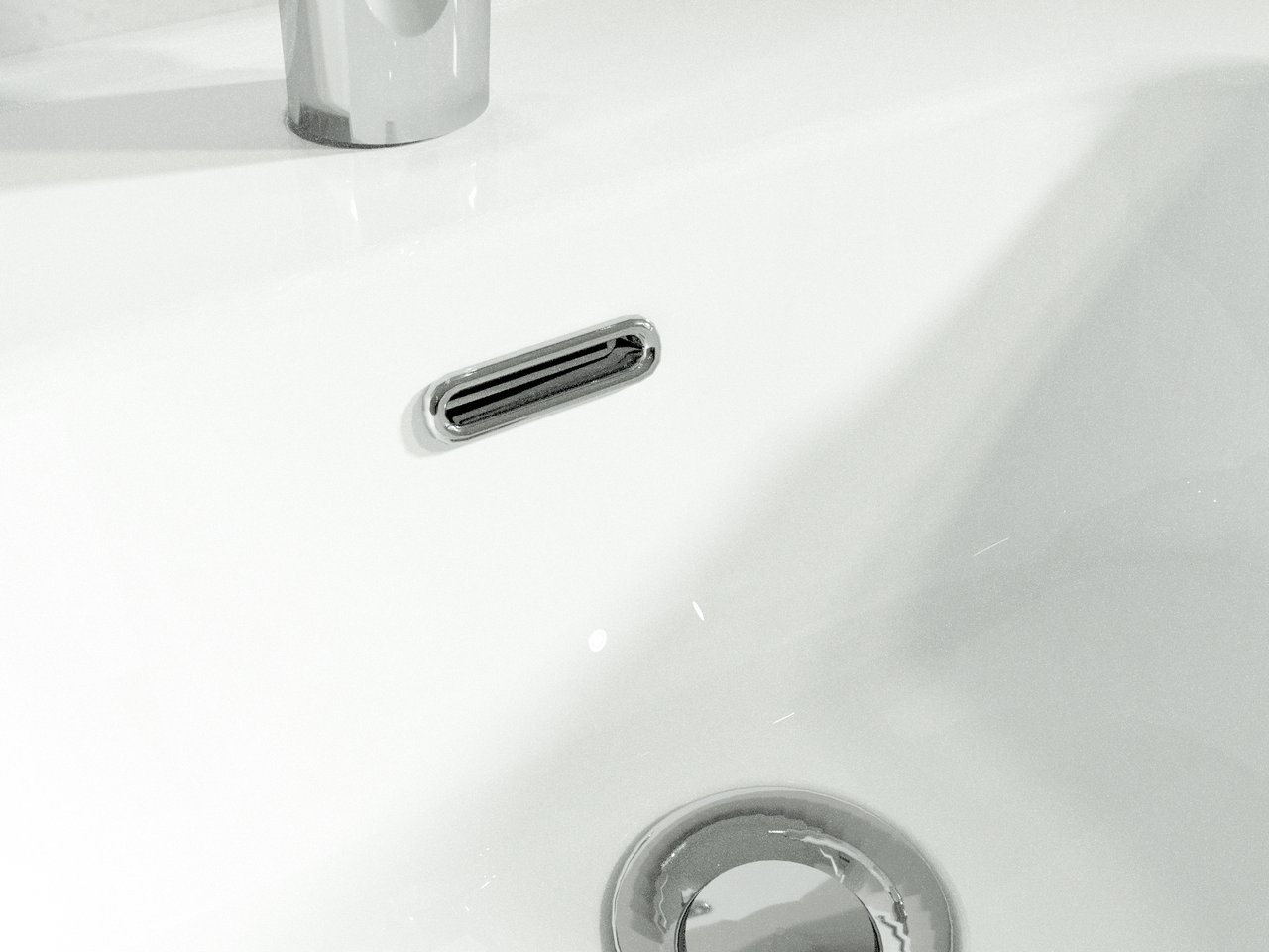Linie Baro vasque simple porcelaine Blanc Brillant 100 x 46 cm