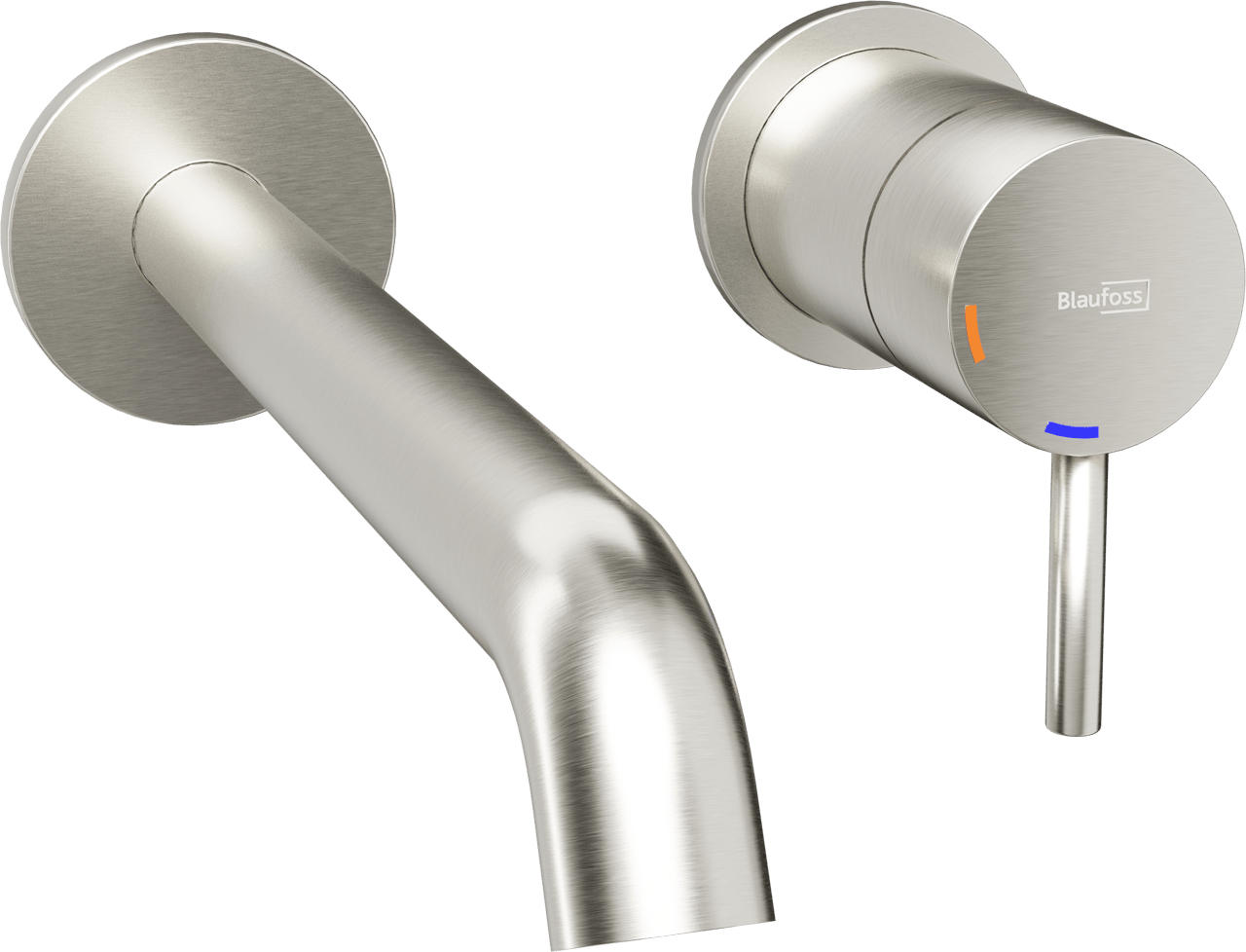 Blaufoss Round 2.0 EcoStart robinet de lavabo encastré Brushed CoolMetal incl élément intégré