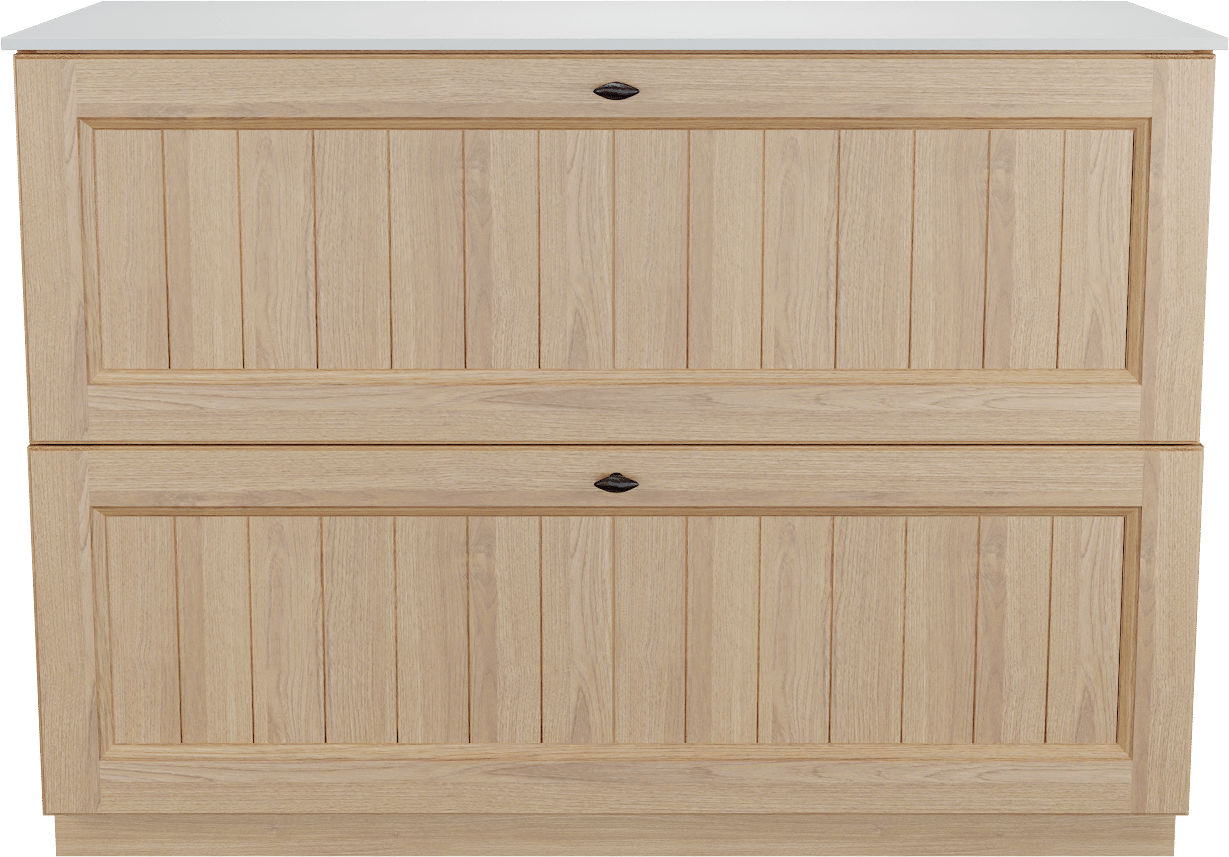 Balmani Lemon staand badkamermeubel 120 x 55 cm, fineer natuur eik met Stretto enkel of dubbel tablet in mat wit