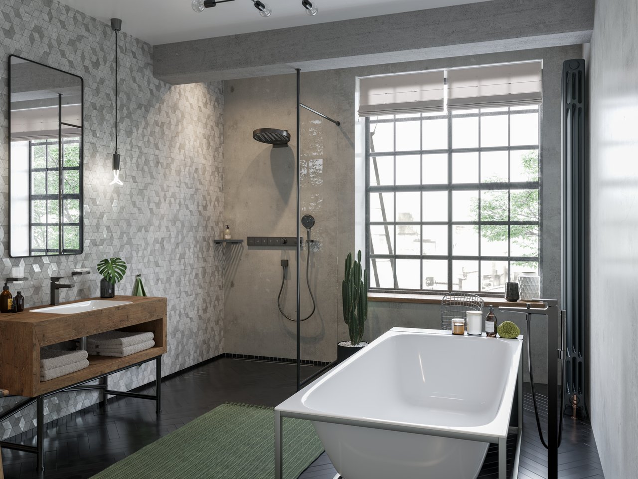 Hansgrohe Rainfinity 360 rond regendouchekop Ø 36 cm Brushed Black Chrome