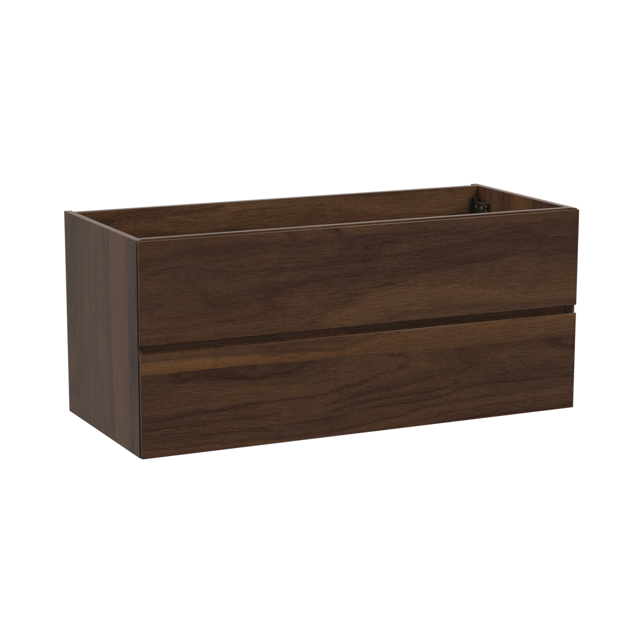 Storke Edge hängender Waschbeckenunterschrank: 120 x 52 cm, Nussbaum, 2 Schubladen