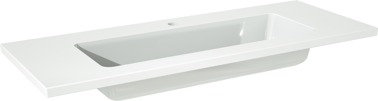Storke Diva enkele wastafel glanzend composiet marmer 100 x 40 cm