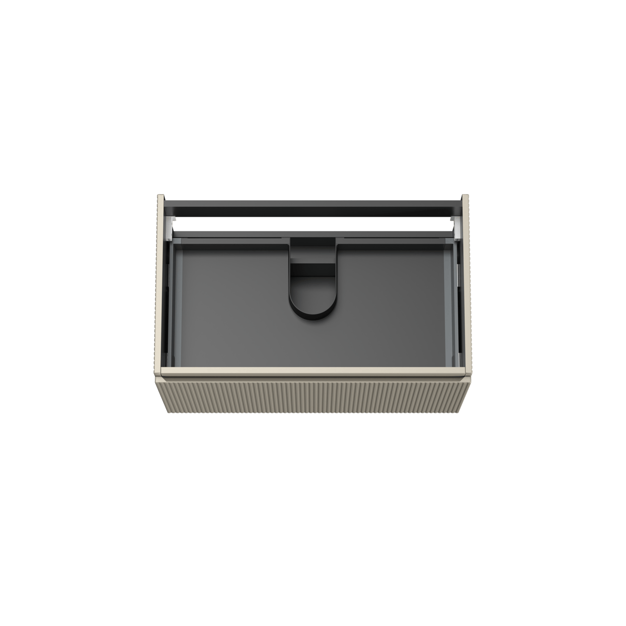 Storke Ribs meuble sous-lavabo suspendu 85 x 52 cm soie grise 2 tiroirs