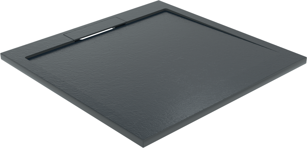 Balmani Indus receveur de douche 90 x 90 cm marbre composite gris graphite texture ardoise