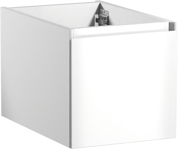 Storke Edge hängender Waschbeckenunterschrank: 35 x 35 cm, Weiß glänzend, 1 Schublade