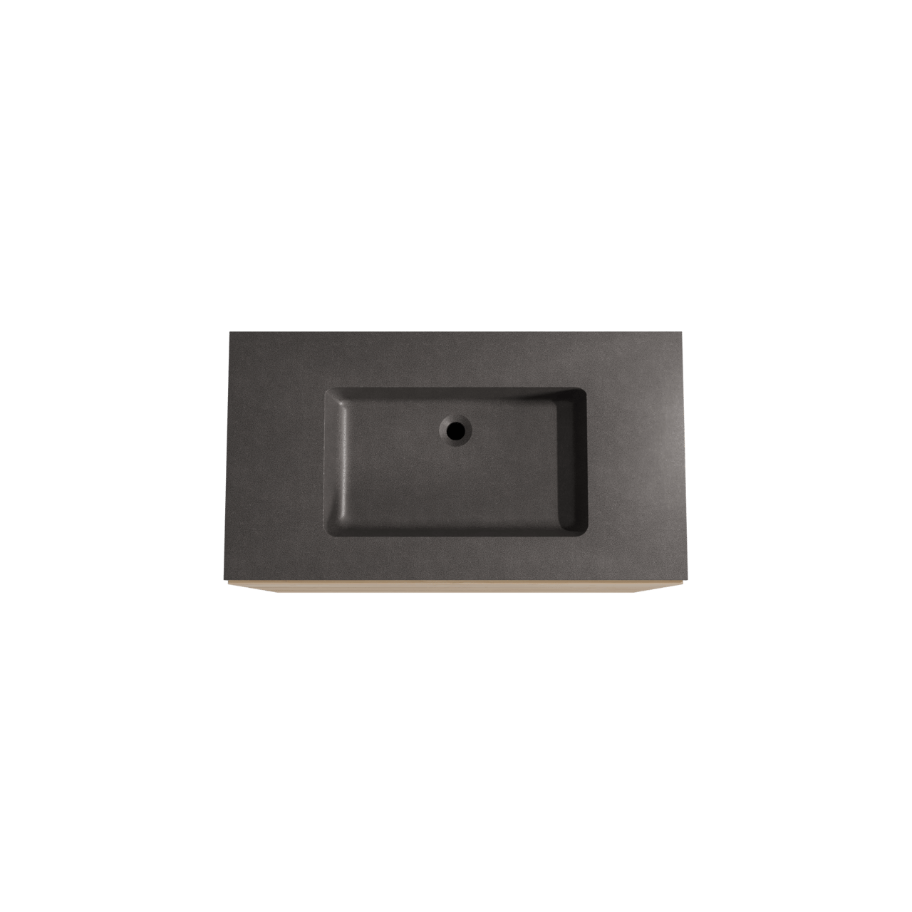 Storke Edge meuble salle de bains à poser 95 x 52 cm chêne brut avec Scuro plan simple en quartz noir mat