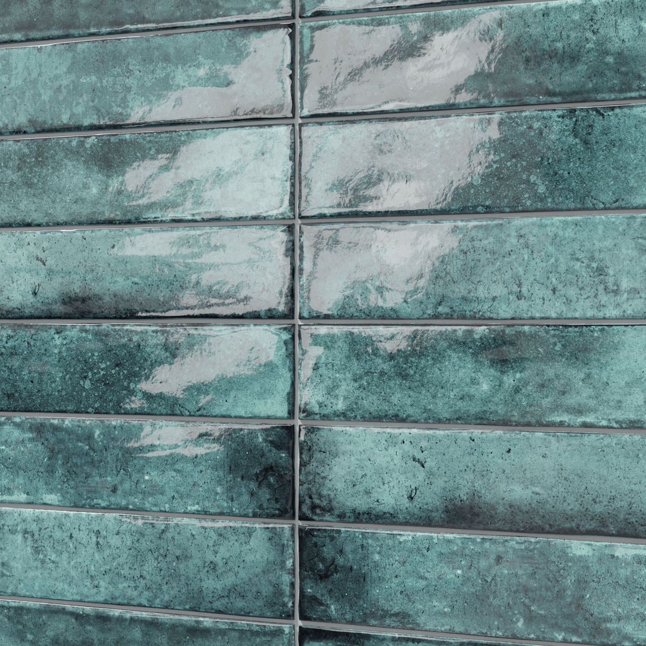Carruzo Volcan carrelage mural en céramique 32 carreaux 6x25cm Turquesa