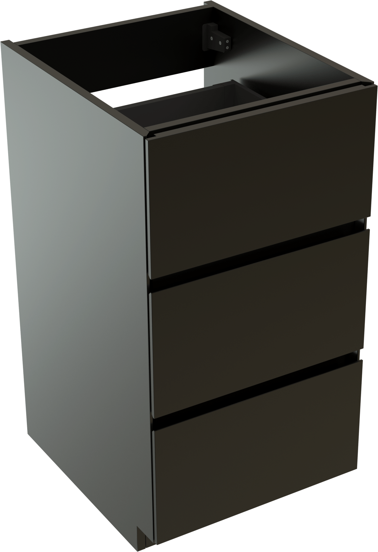 Storke Edge staande wastafelonderkast 45 x 52 cm Mat Zwart 3 lades