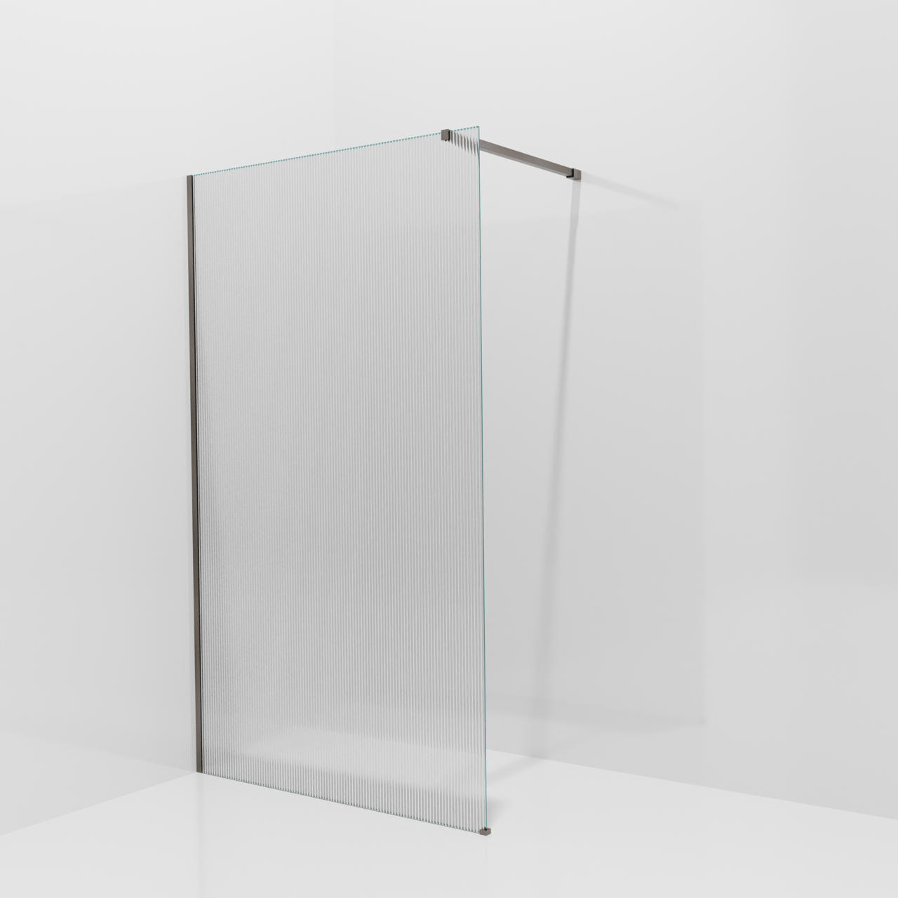 Balmani Modular Walk-In Dusche: 120 x 200 cm, Ribs, inklusive Coating, Profil Brushed GunMetal