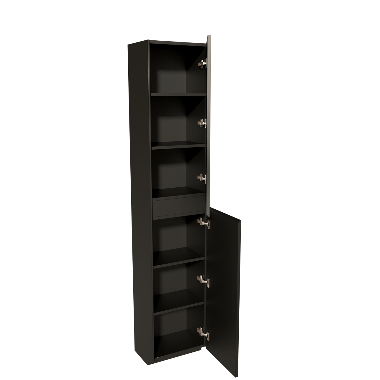 Storke Edge Badhochschrank: Stehend, rechts, Schwarz Matt, 40 x 30 x 200 cm