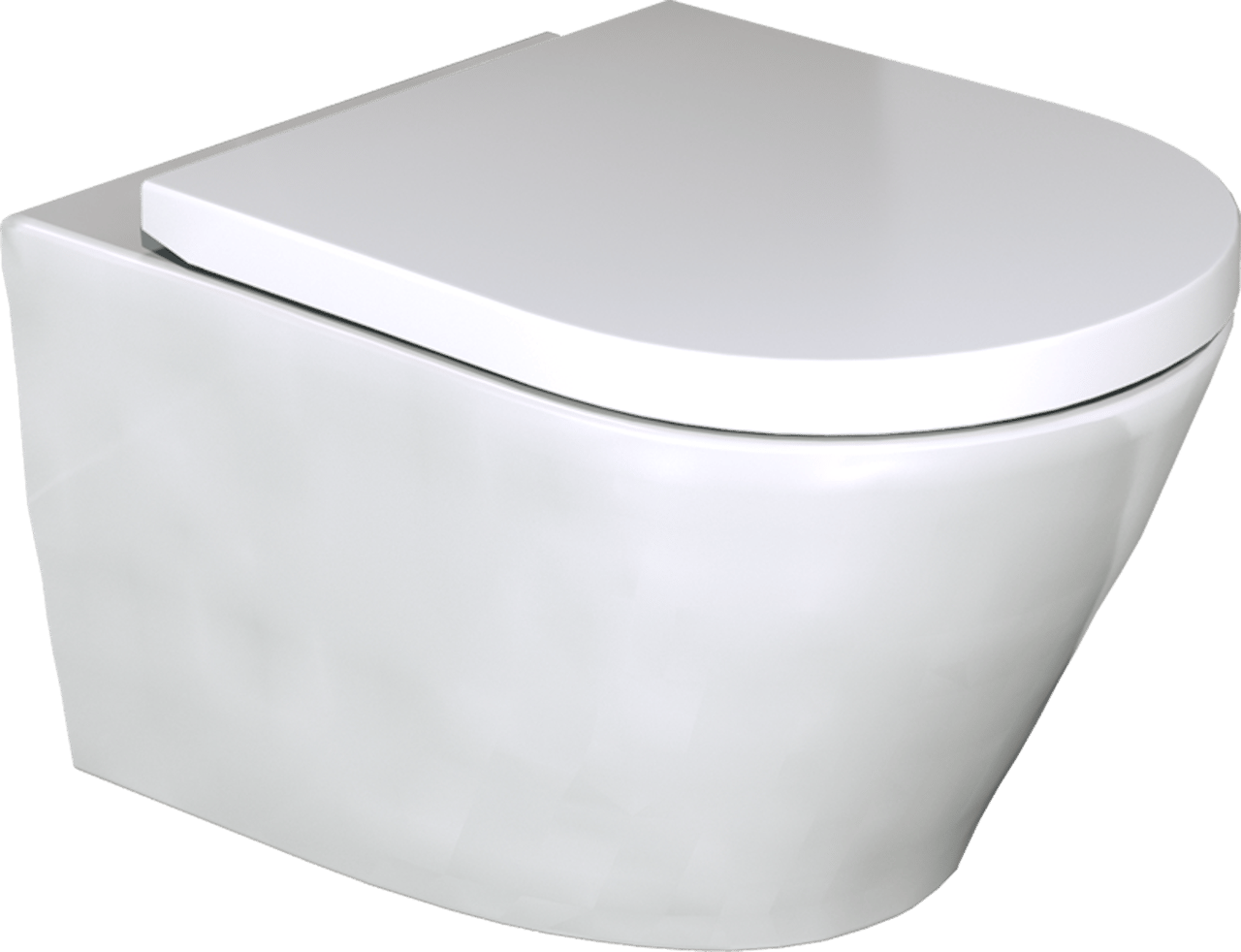 Luca Varess Calibro hangtoilet Glanzend Wit randloos met medio wc-bril