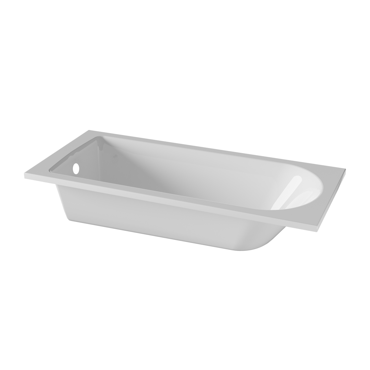 Luca Varess Rosala 1-Personen-Einbaubadewanne: 170 x 75 cm, Acryl, Weiß Glänzend