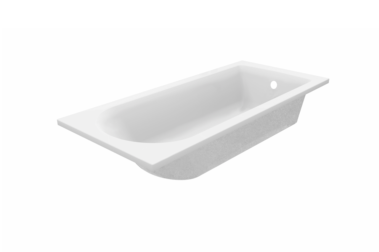 Luca Varess Rosala 1-Personen-Einbaubadewanne: 180 x 80 cm, Acryl, Weiß mat