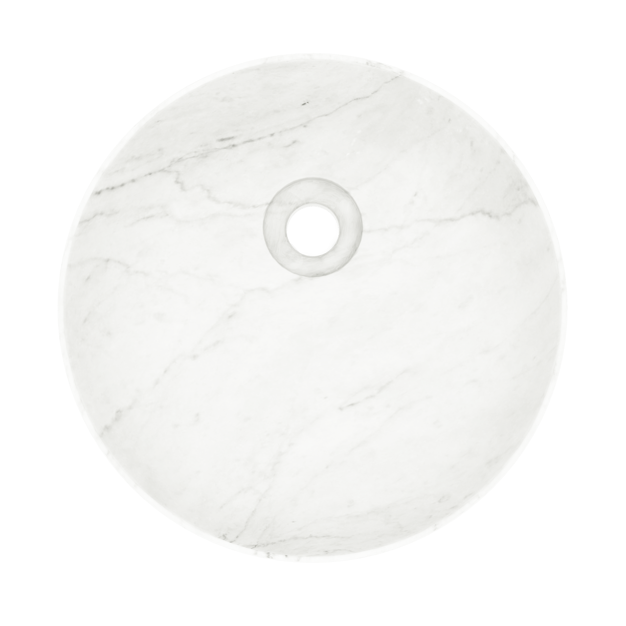 Balmani Fato Aufsatzwaschbecken: Carrara-Marmor, rund, Ø 37,5 cm