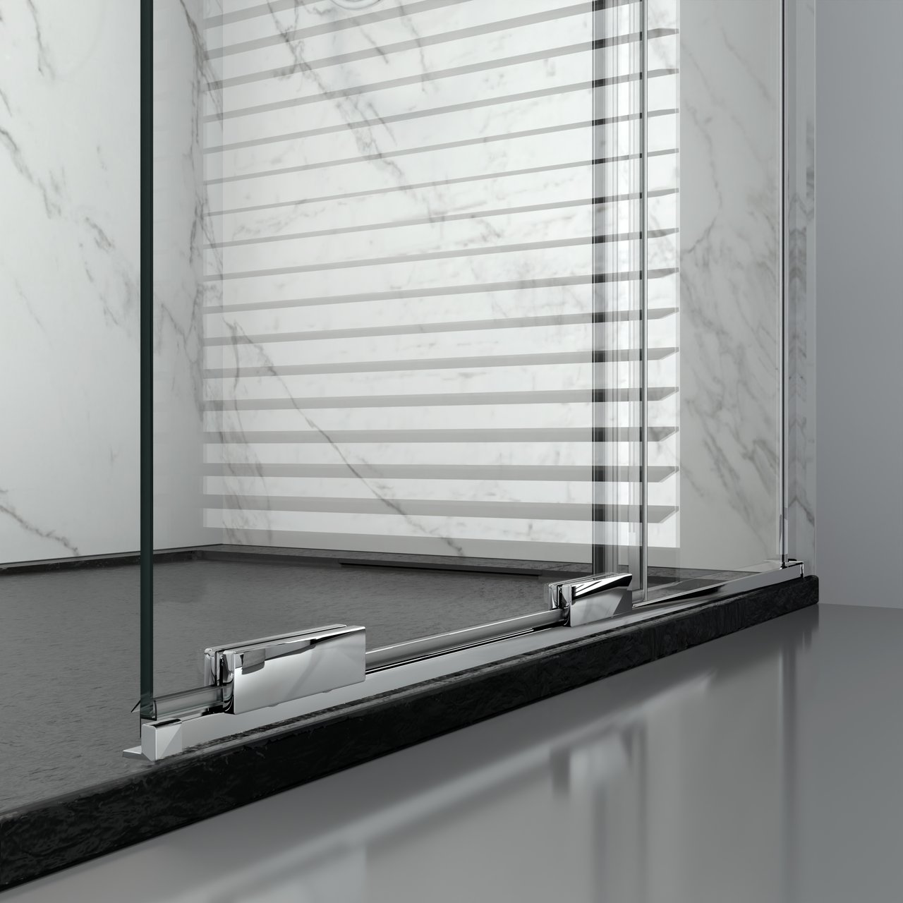 Balmani Move Slide douche à l'italienne avec panneau coulissant 160 x 200 cm verre transparent, avec coating, profil chrome