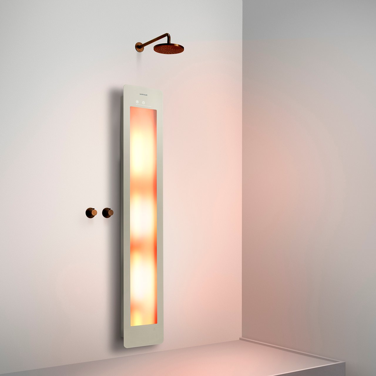 Sunshower One L Infrarot Flache Aufputz Befestigung sand white