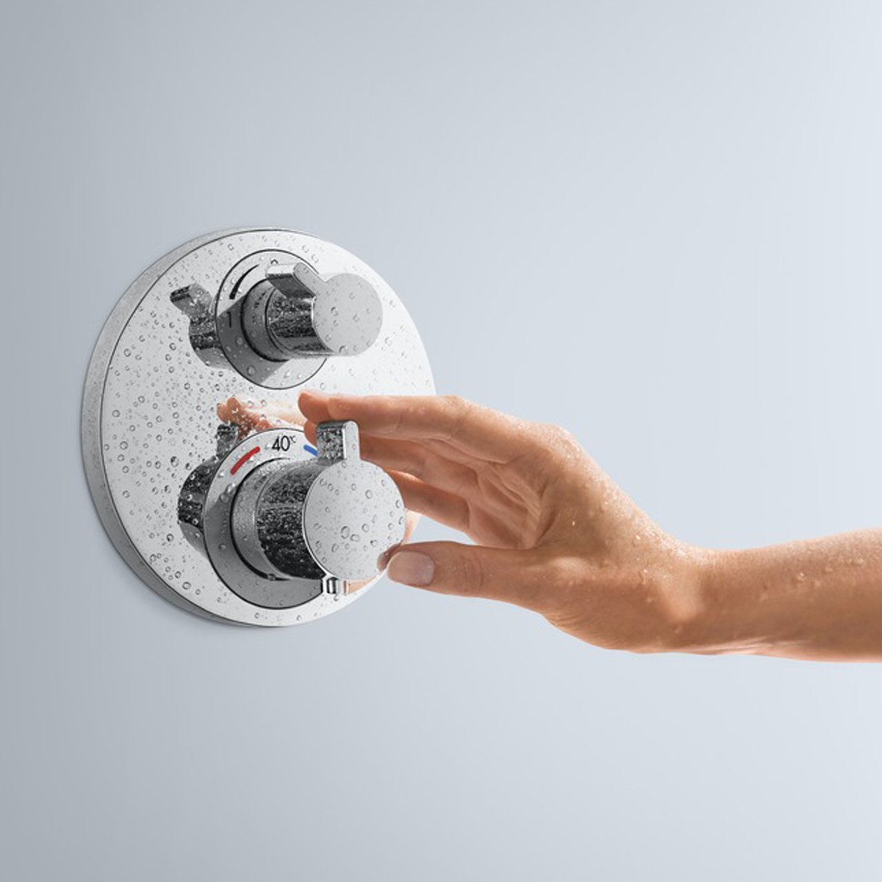 Hansgrohe Ecostat S thermostat de douche encastré chrome brillant