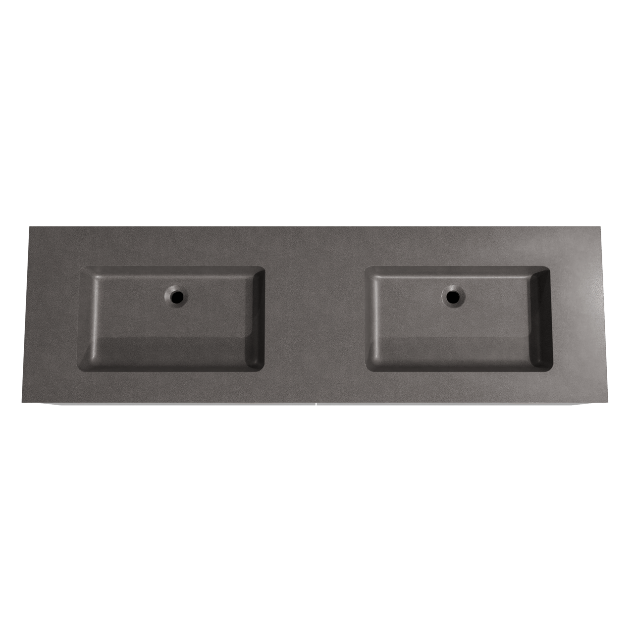 Storke Edge zwevend badmeubel 170 x 52 cm beton donkergrijs met Scuro dubbele wastafel in kwarts mat zwart