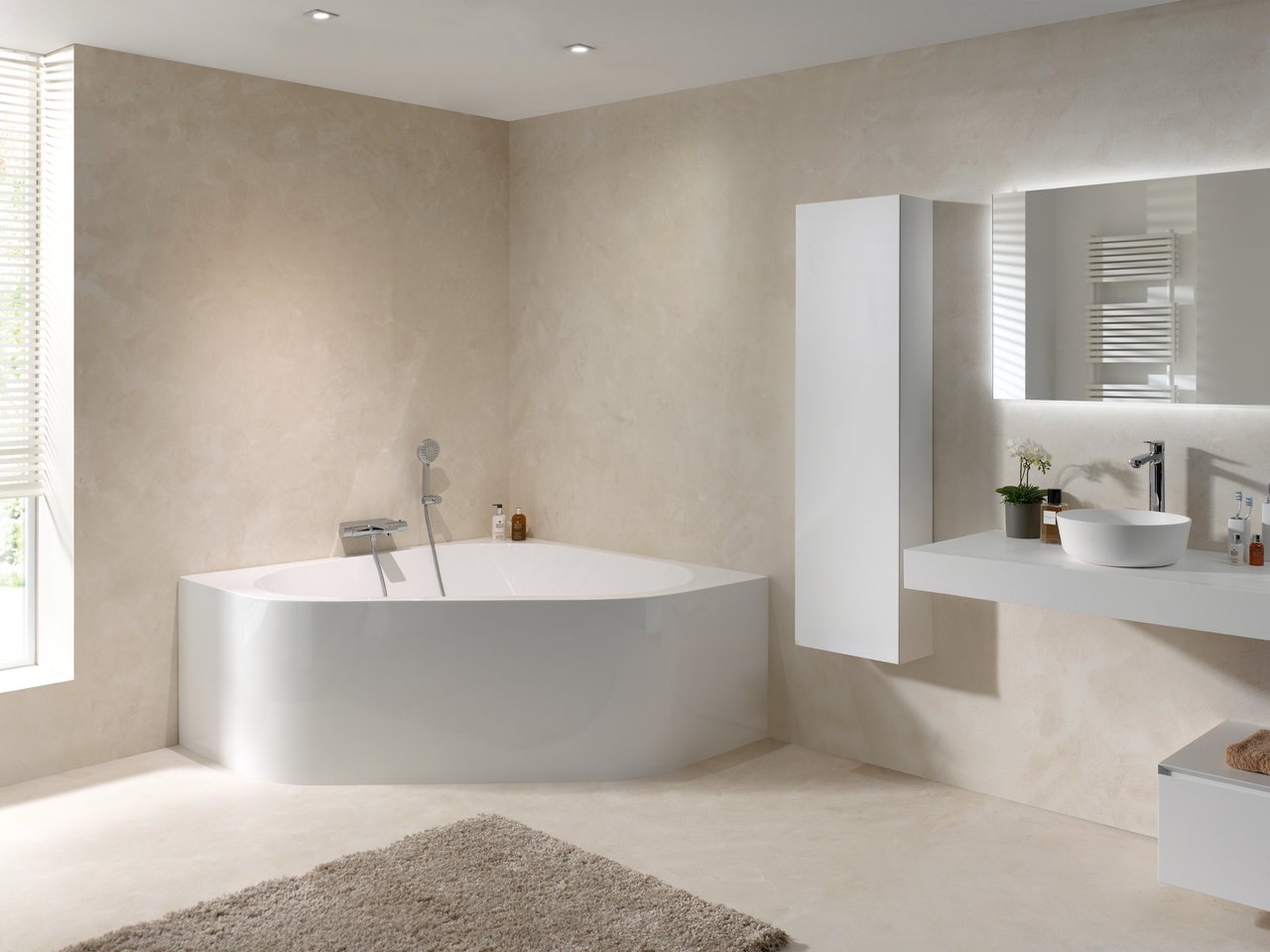 Luca Varess Idol 2-Personen-Eckbadewanne: links oder rechts, 135 x 135 cm, Acryl, Weiß matt