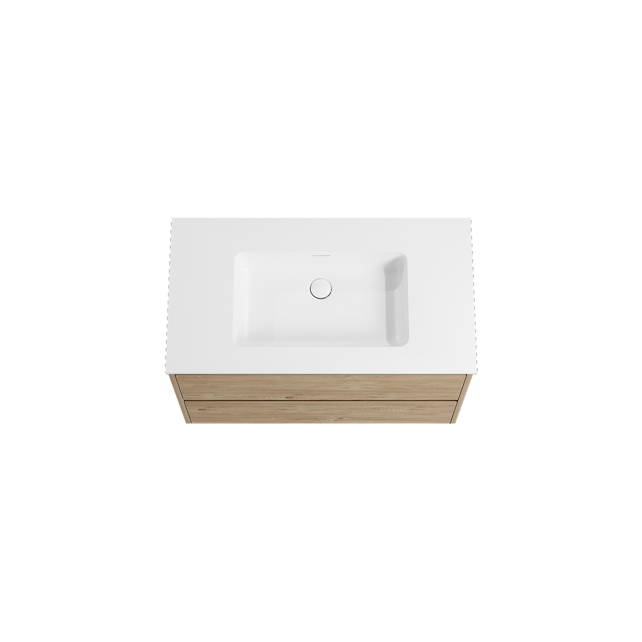 Storke Seda zwevend badmeubel 95 x 52 cm ruw eiken met Mata enkele wastafel in solid surface mat wit