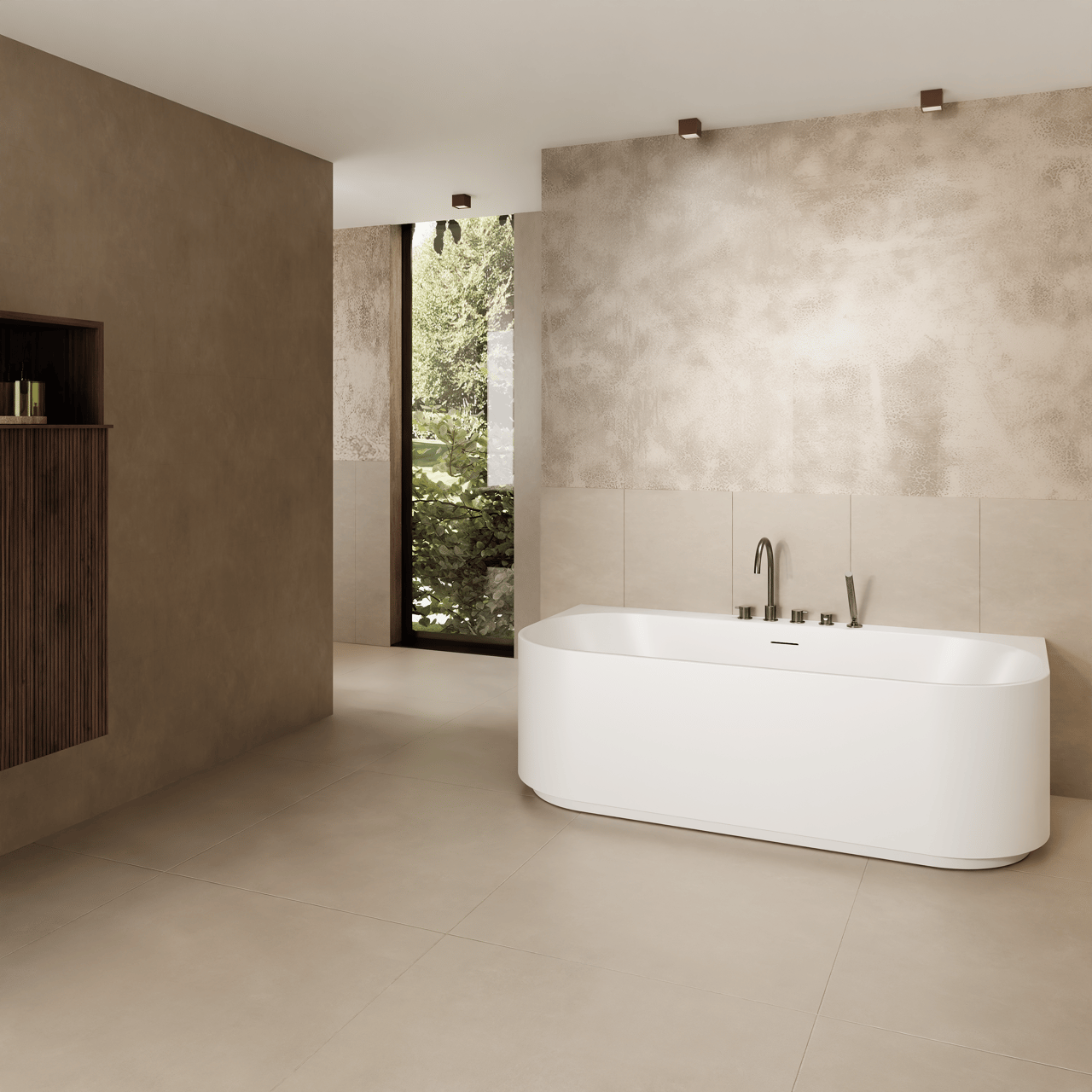 Carruzo Cielo carrelage en céramique sol et mur 4 carreaux 60x60cm Crema