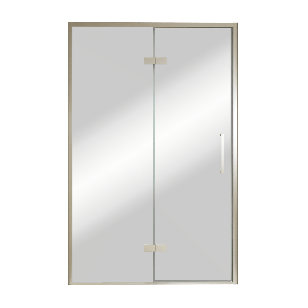 Balmani Senses Design porte pivotante à gauche 140 cm x 210 cm verre Miroir Reflex, Profil Brushed CoolMetal, coating inclus