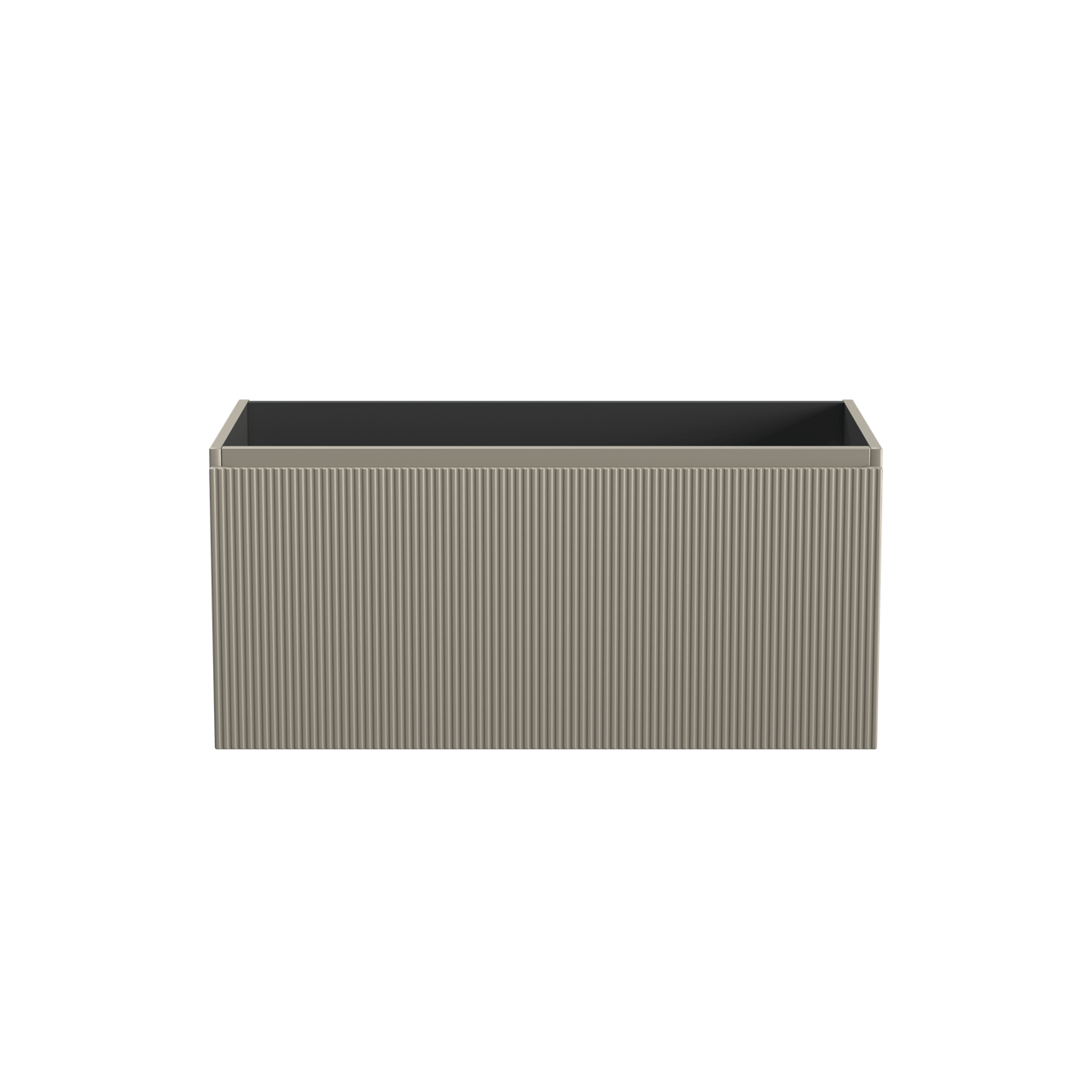 Storke Ribs meuble sous-lavabo suspendu 105 x 52 cm soie grise 2 tiroirs