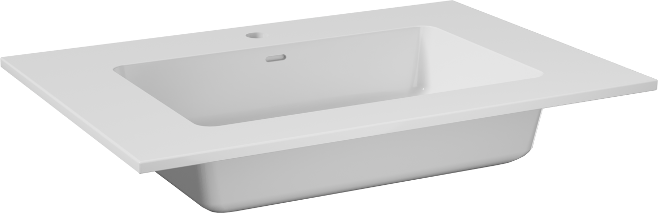 Storke Bilia enkele wastafel glanzend composiet marmer 75 x 52 cm