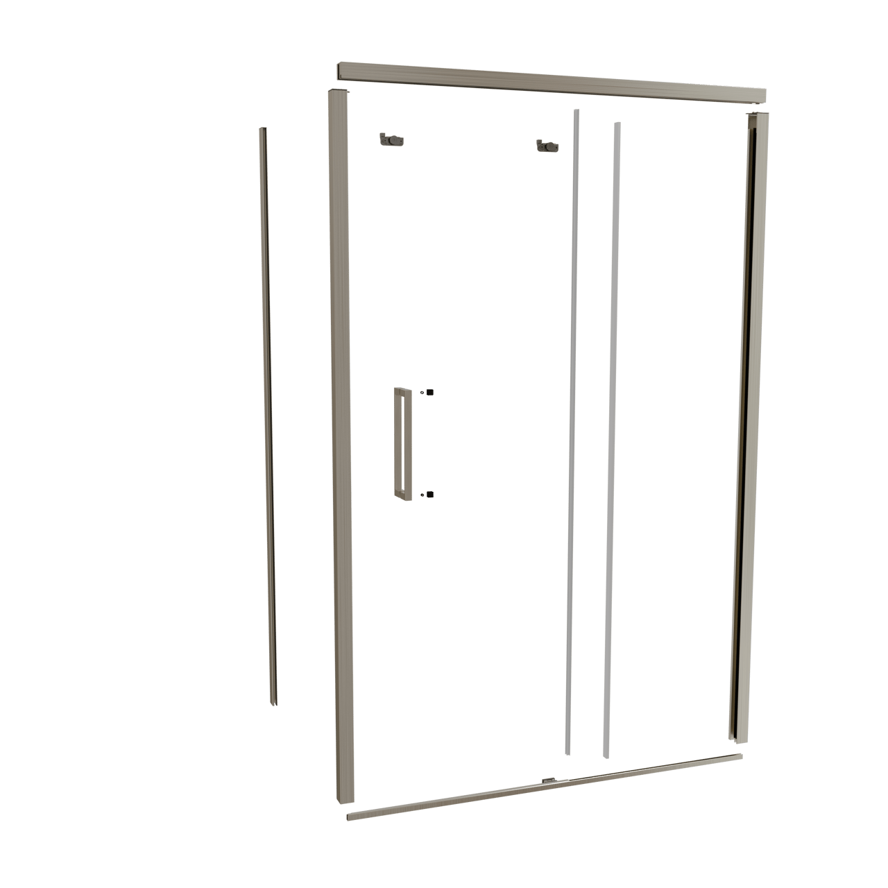 Balmani Senses Design 140 cm droite ensemble de profils pour coin-douche avec porte coulissante brushed coolmetal