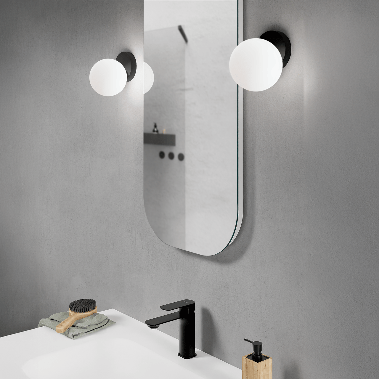Balmani Orbis LED Spiegelbeleuchtung: 12 cm, Schwarz