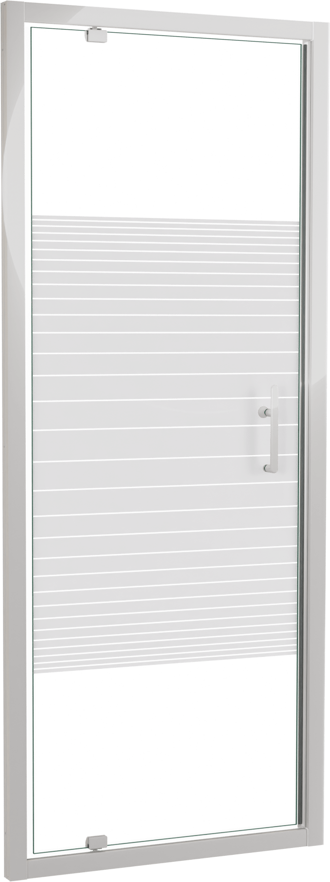 SanyOne Anton Dusche Drehtür 80 cm x 190 cm Gestreift Glas glänzend Weiß Profil