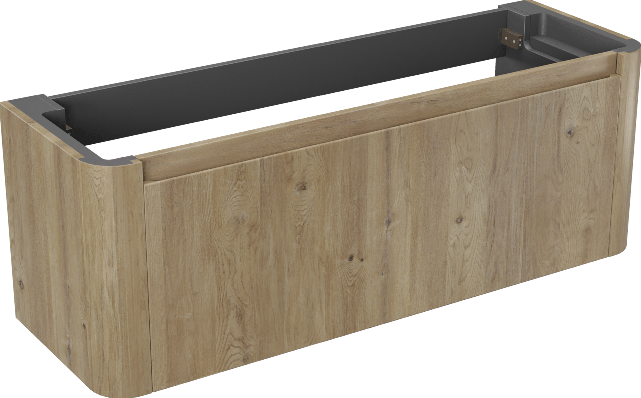 Storke Soft zwevende wastafelonderkast 140 x 46 cm Ruwe eik 2 lades