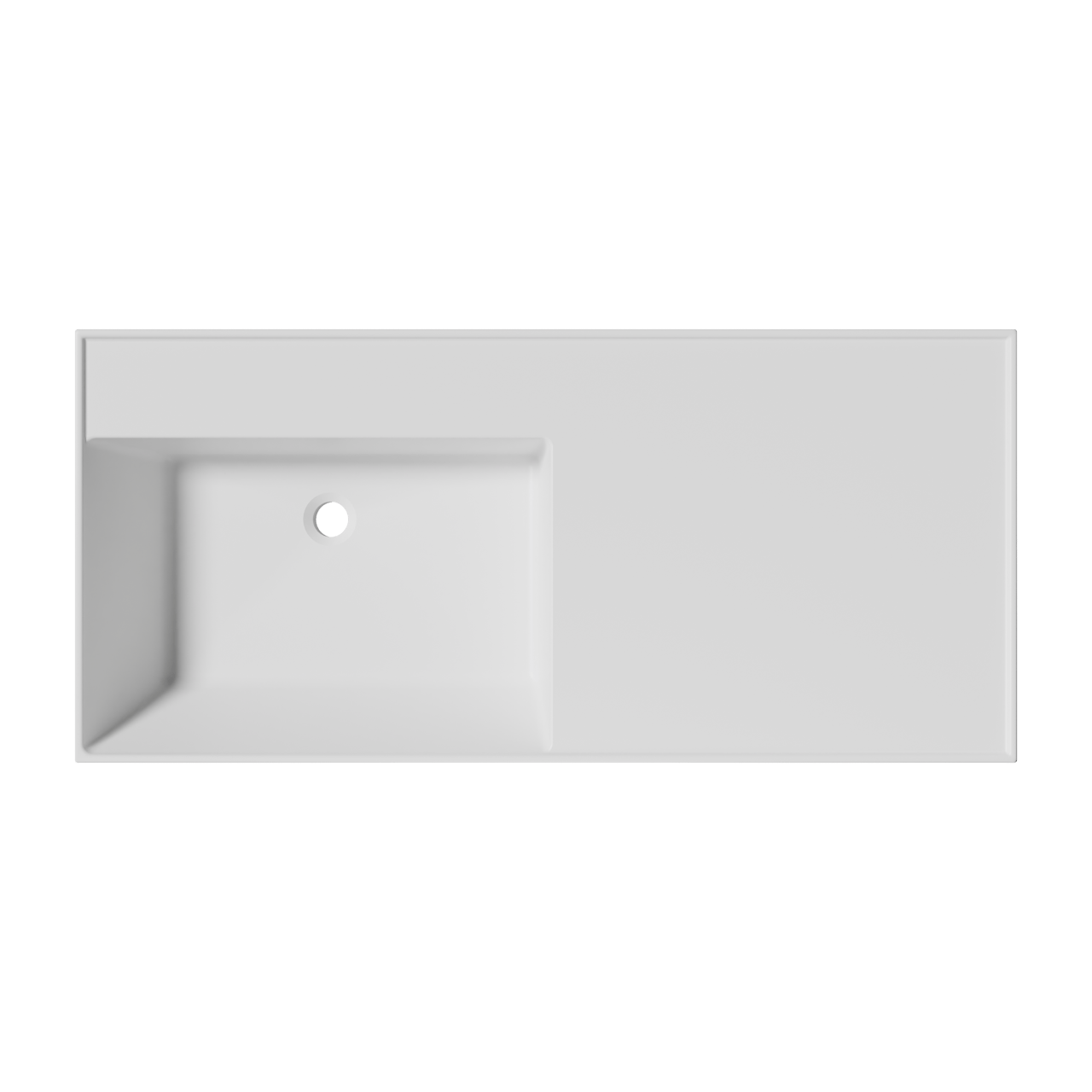 Balmani Argila asymmetrisch linkse wastafel composietmarmer mat wit 100 x 46 cm