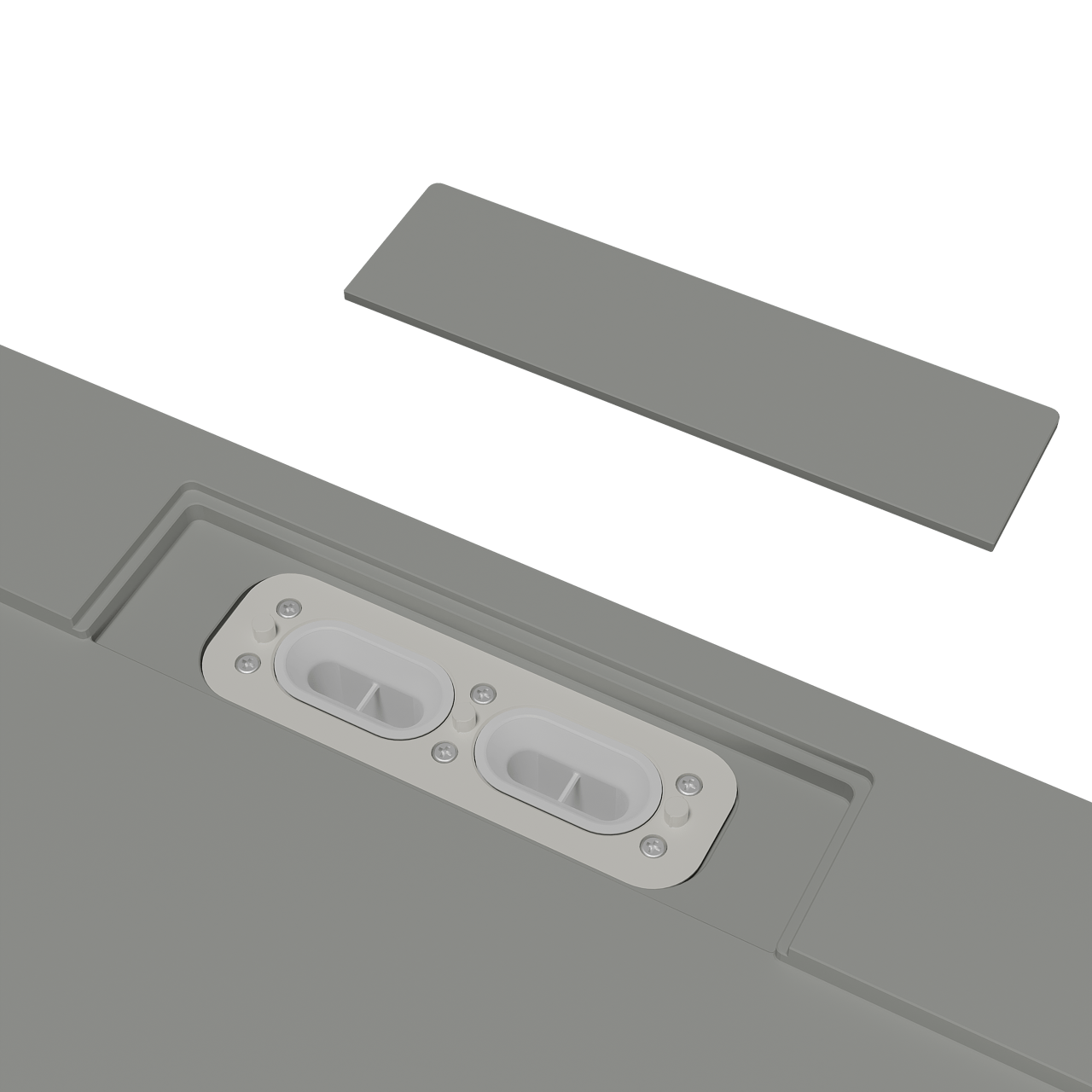 Balmani Andes receveur de douche 140 x 90 cm solid surface gris pierre mat