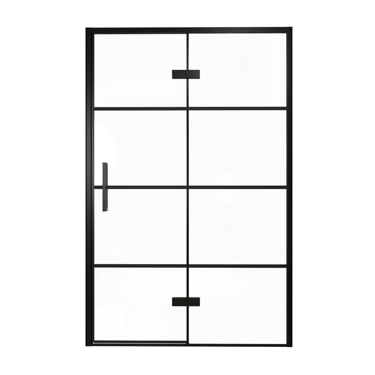 Balmani Senses Design porte pivotante à droite 140 cm x 210 cm verre Lined, Profil noir