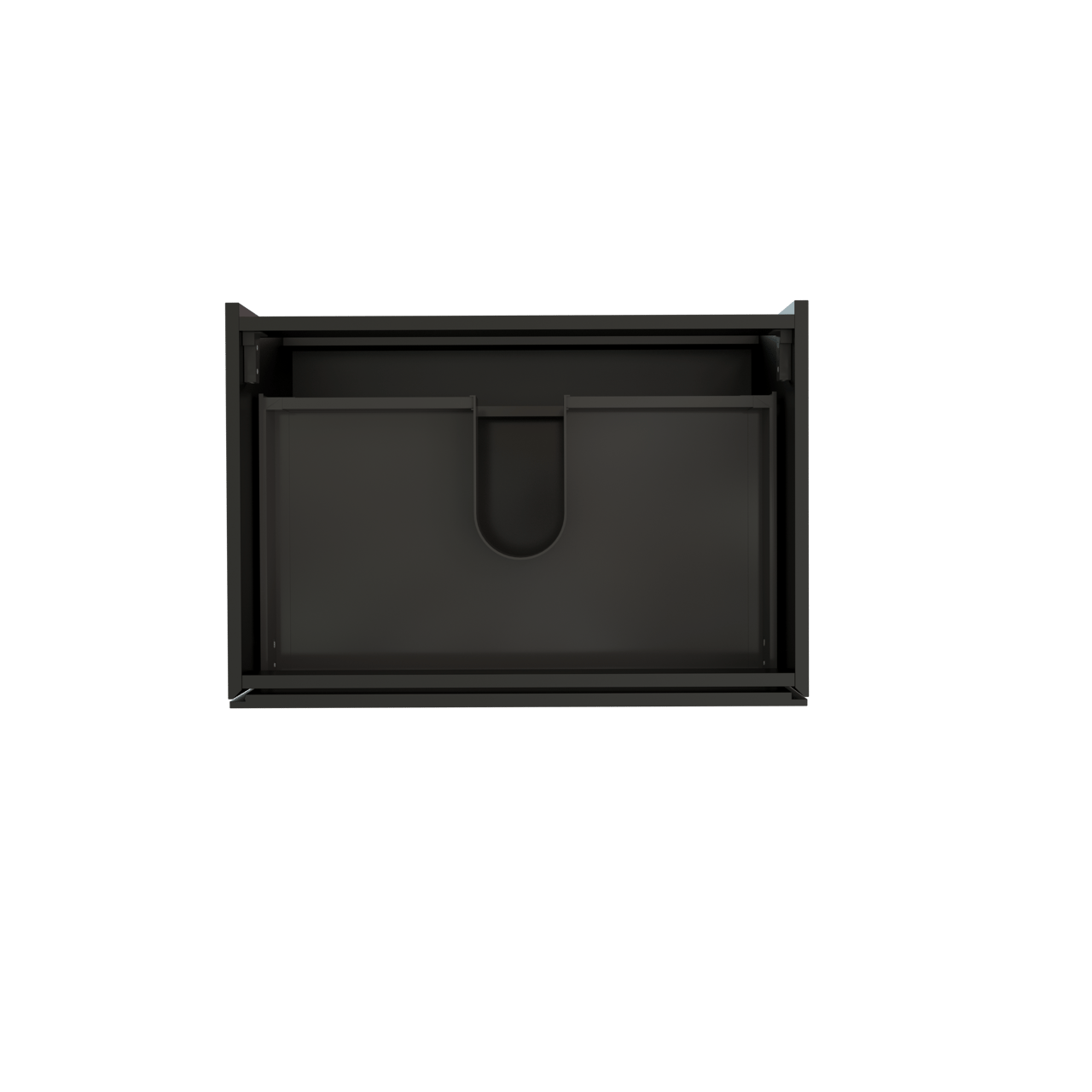 Storke Edge meuble sous-lavabo suspendu 75 x 52 cm Noir Mat 2 tiroirs