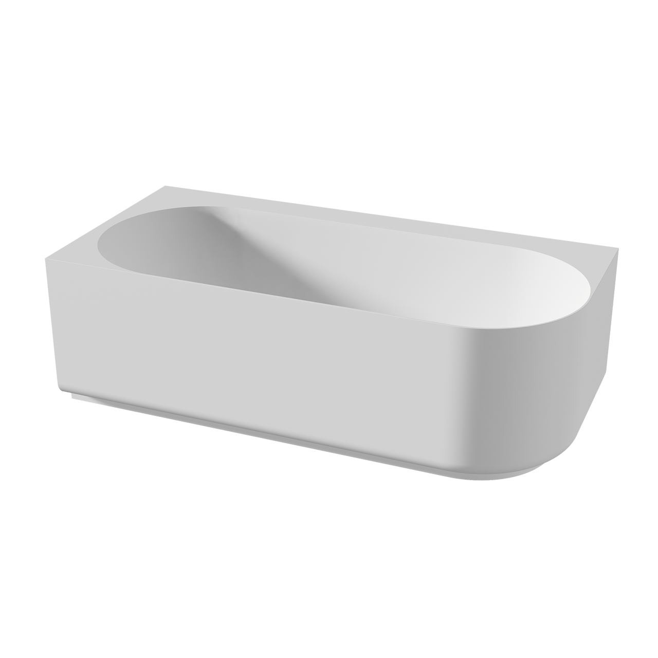 Balmani Scala baignoire d'angle gauche baignoire duo 175 x 80 cm Solid Surface blanc mat