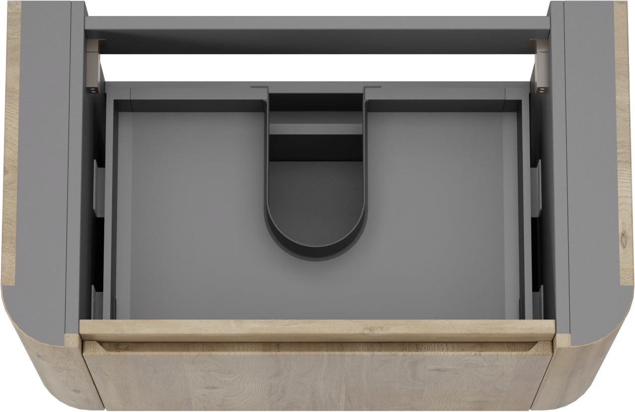 Storke Soft hängendes möbelstück Waschtischunterschränke 80 x 46 cm Eiche rau 2 Schubladen