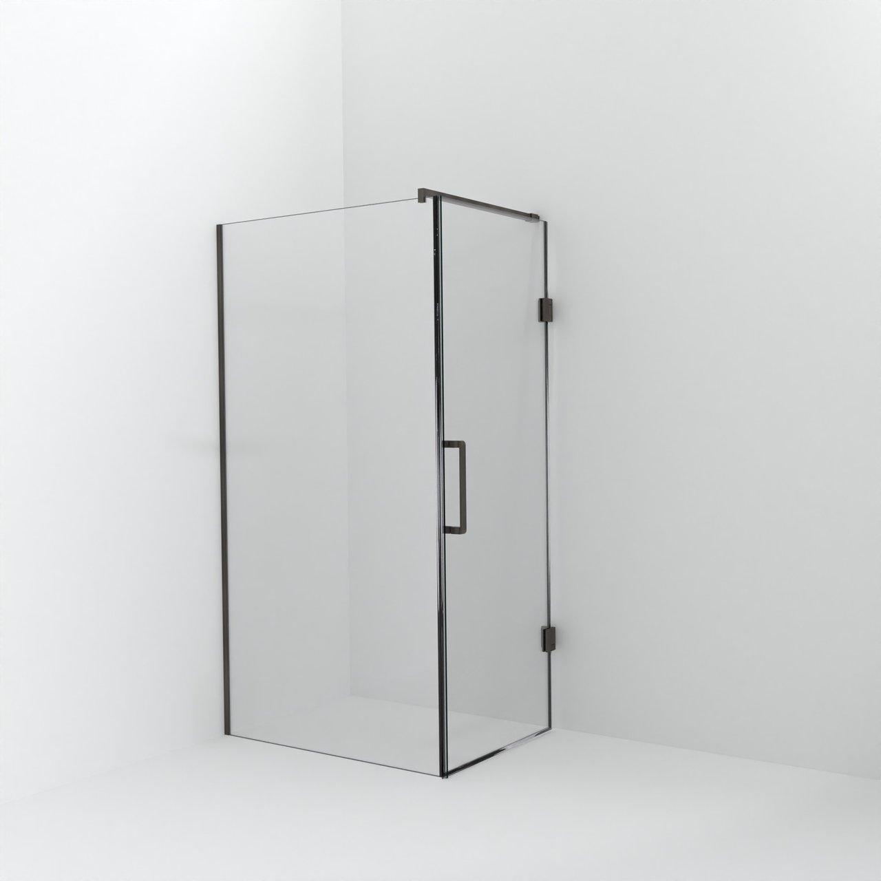Balmani Modular inloopdouche met deur: 110 x 200 cm met deur 80 cm, Helder glas met coating, Brushed GunMetal profielen