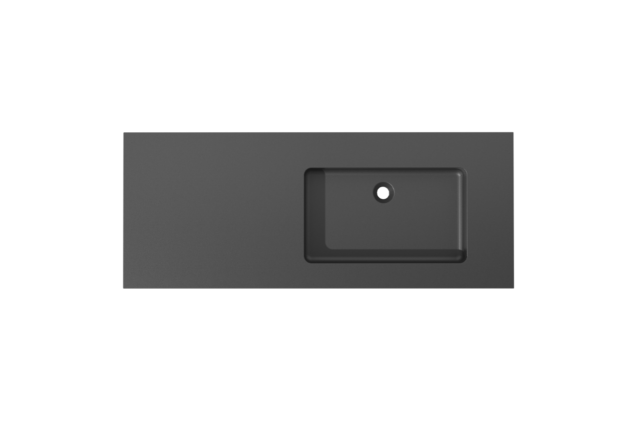 Storke Scuro Waschtisch, rechts, Quarz matt, 130 x 52 cm, Schrankkombination 45 cm