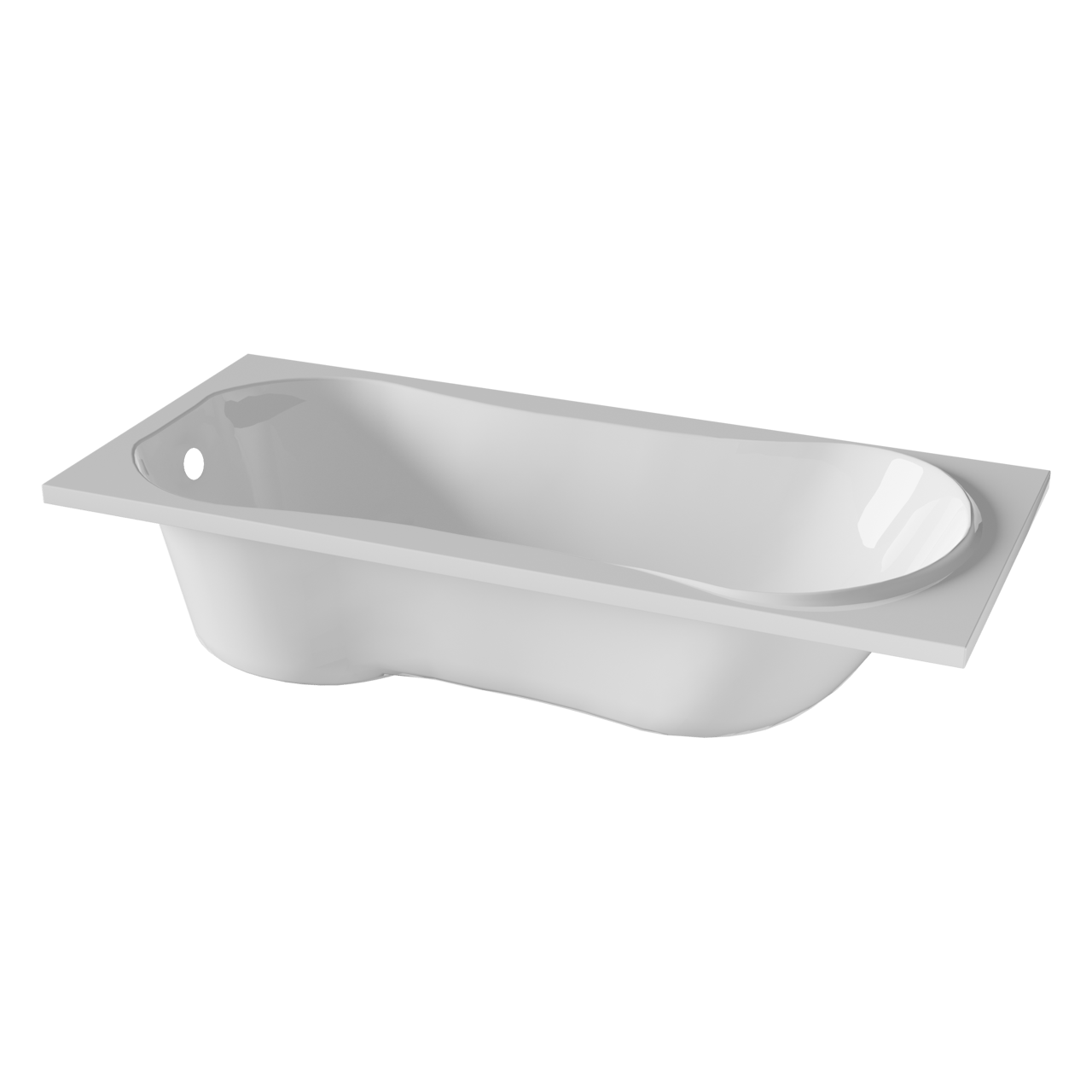 Luca Varess Trasime 1-Personen-Einbaubadewanne: 180 x 80 cm, Acryl, Weiß Glänzend