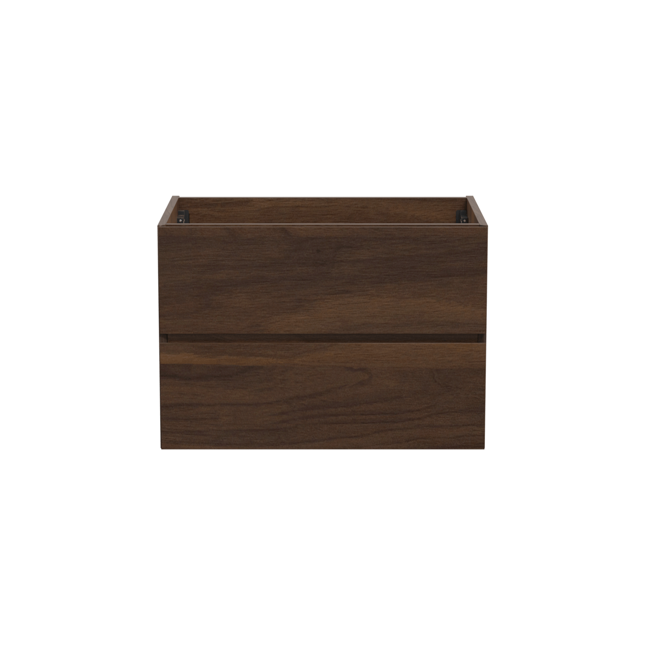 Storke Edge zwevende wastafelonderkast 75 x 52 cm notelaar 2 lades