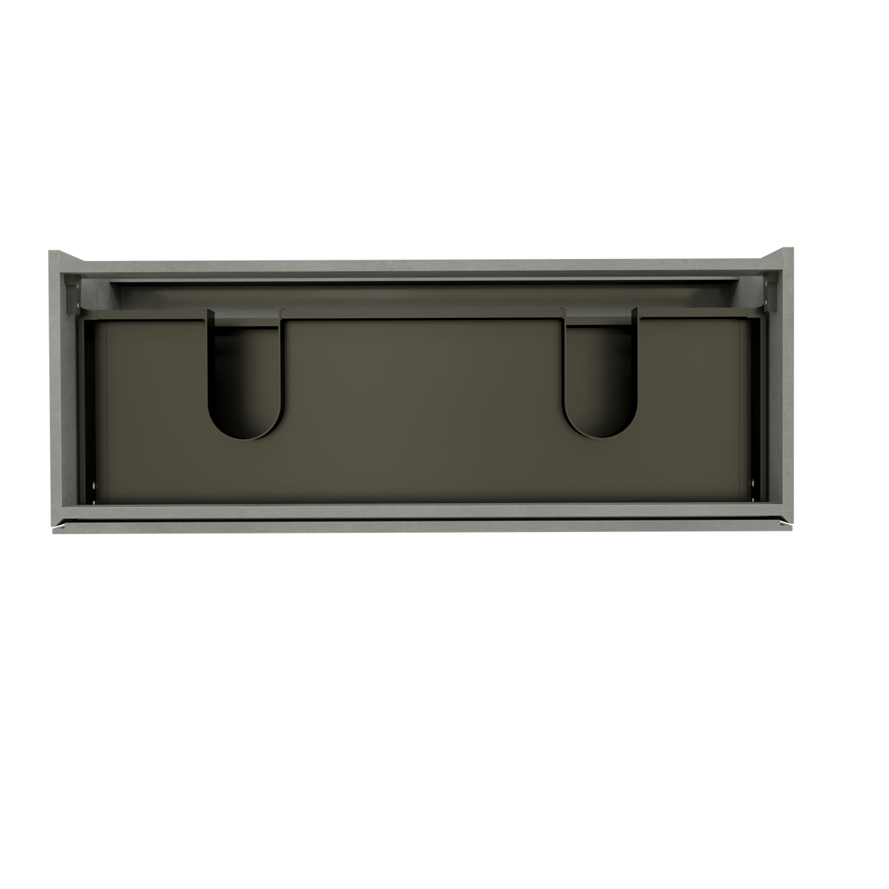 Storke Edge zwevende wastafelonderkast 120 x 46 cm beton donkergrijs 2 lades 2 sifonuitsparingen